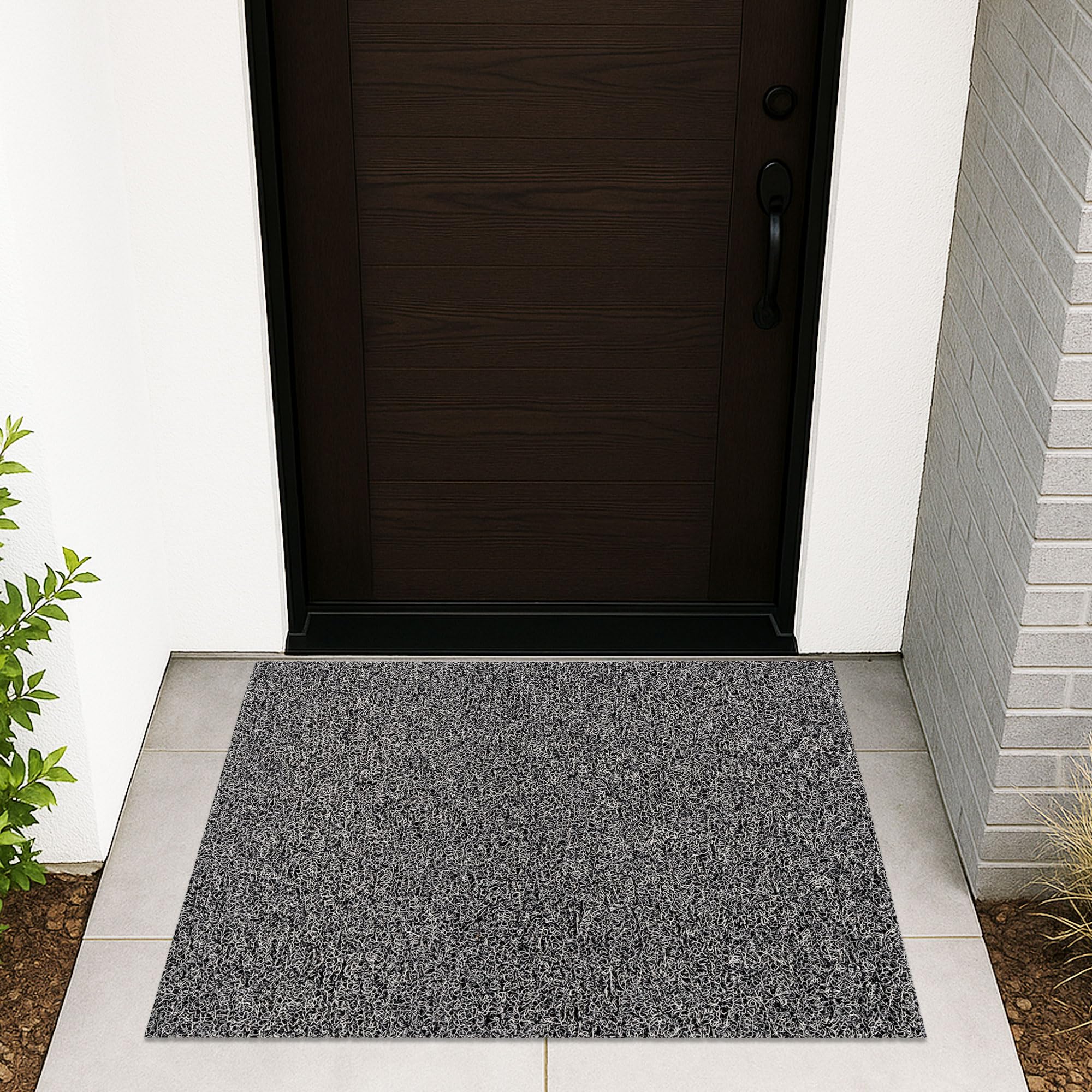 Ultralux XL strapazierfähige Schmutzfang-Fußmatte, rutschfeste Drainage-Eingangsmatte 120 x 90cm Vinyl-Spulenmatte, Schlamm & Staubbarriere, Außenbereich Abstreifer ohne Rücken & Rand, Schwarz & Weiß