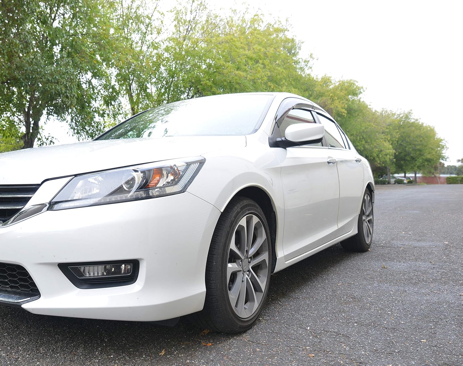 for 2013-2017 Honda Accord 4DR Sedan - Smoke Tinted Side Window Visors Deflectors