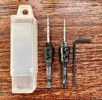 FTG USA #4#6 Tapered Countersink Drill Bit Hex Shank Set with Depth Stops