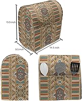 Vista 4 de Ambesonne Tribal Stand Mixer Cover, Secret Tribe Pattern in Bohemian Style, Kitchen Appliance Organizer Bag Cover with a Pocket, 6-8 Quarts, Apricot