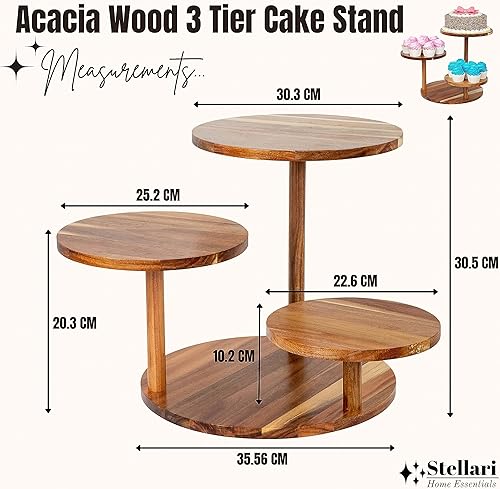 Miniatura 2 de STELLARI Home Essential - Soporte de madera para cupcakes de tres niveles para 50 cupcakes  Torre de madera para cupcakes de granja para postres,