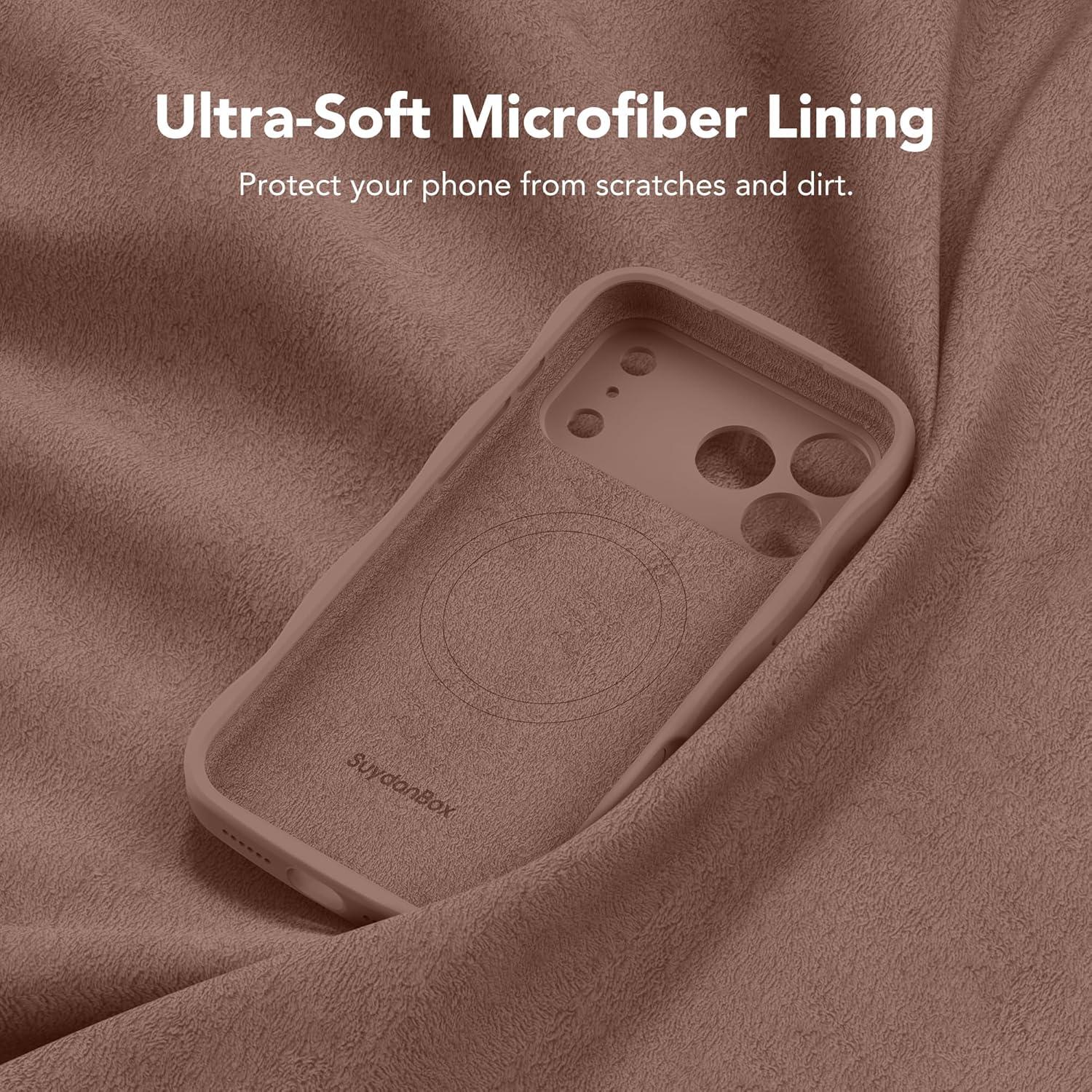 Magnetic for iPhone 17 Pro Case, [Full Camera Protection][Compatible with MagSafe] Cute Wave Frame Silicone Shockproof Protective Phone Case for iPhone 17 Pro 6.3", Brown - Image 5