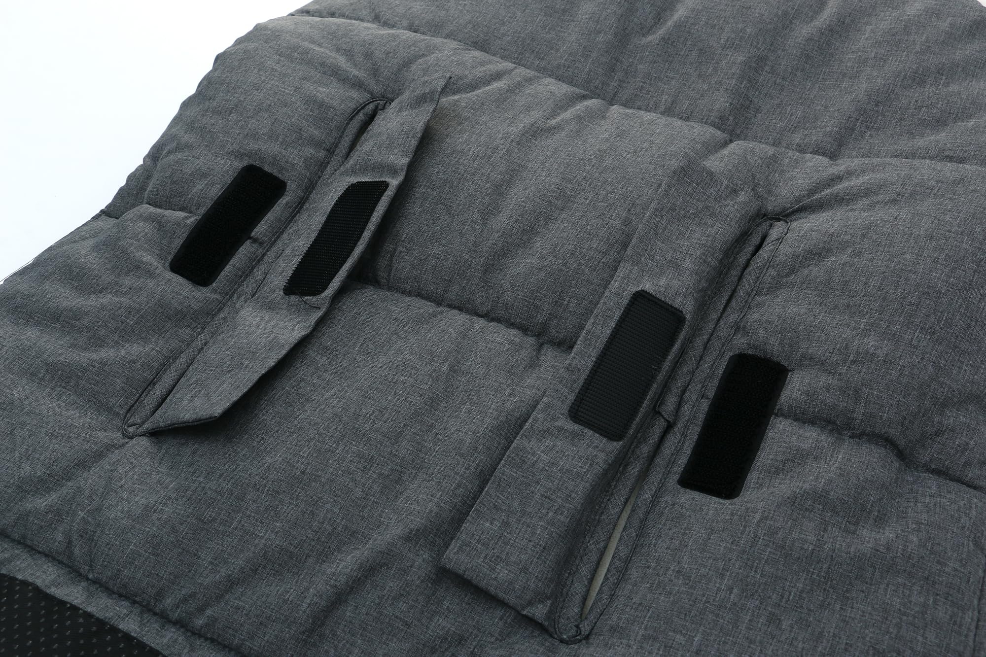 Coprigambe Invernale per Passeggino, Footmuff Universale per Seggiolino Auto, Staccabile, Lavabile in Lavatrice, Adatto a Passeggini e Carrozzine, Grigio Scuro