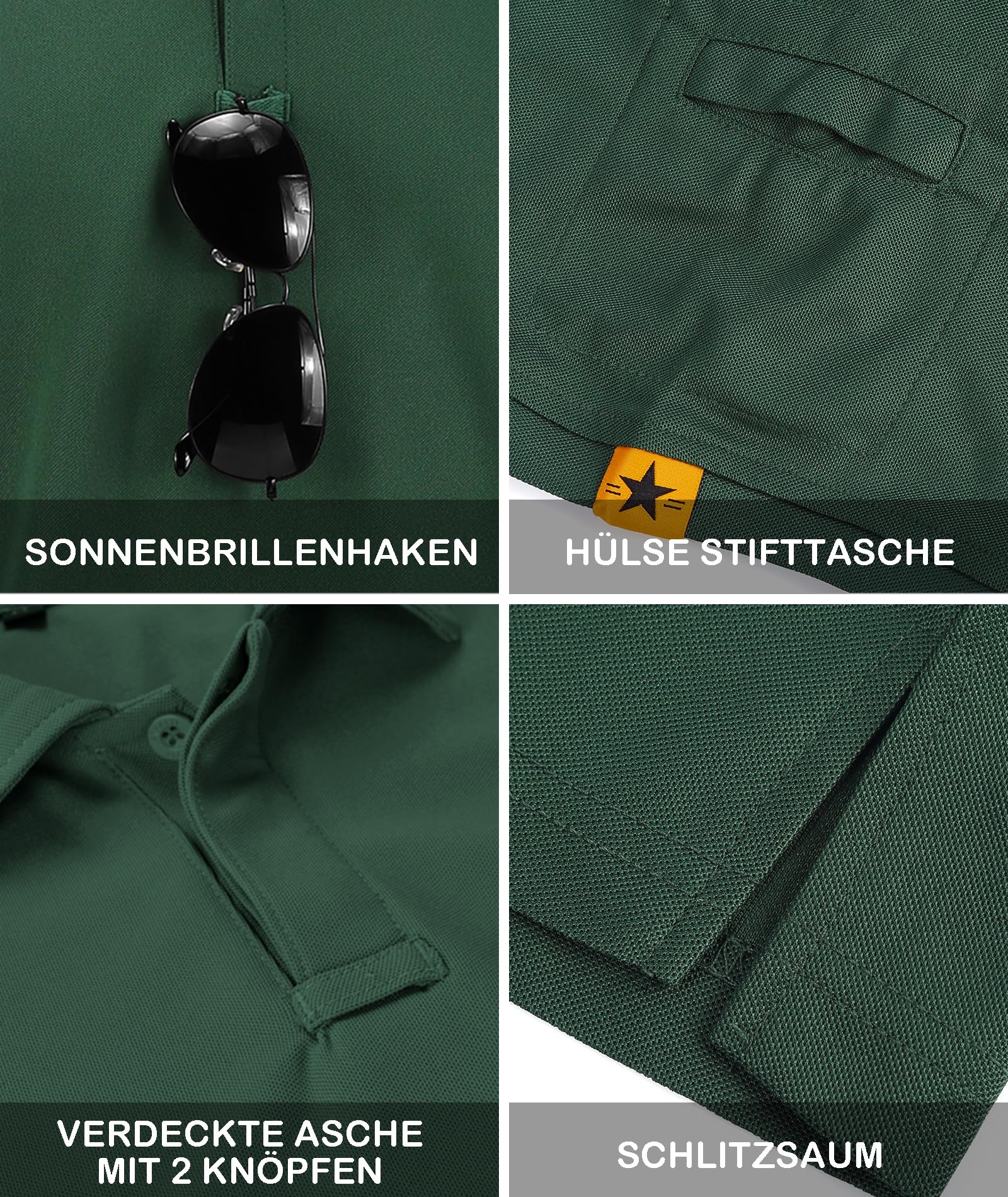 JACKETOWN Polo Shirt Uomo Manica Corta Asciugatura Rapida Traspirante Tennis Polo Shirt Camicie Polo Estate per Uomo Button Front T-Shirts Sport Shirt Basic Regular Fit Golf Polo Shirt