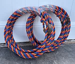Amazon.com : 39ft Poly Nylon Blue and Orange Western Rodeo Rope, Charro ...