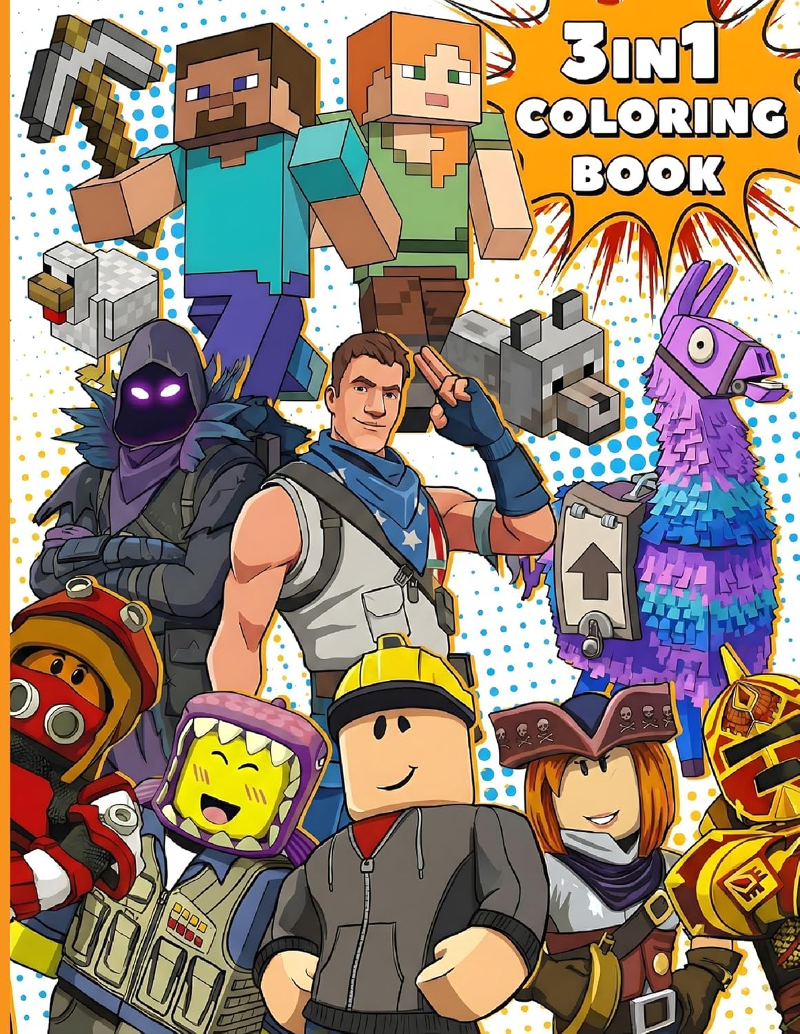 3-IN-1 COLORING BOOK For Kids & Fan of Roblox, Fortnite, Minecraft Toy Review India (Iknoor World )