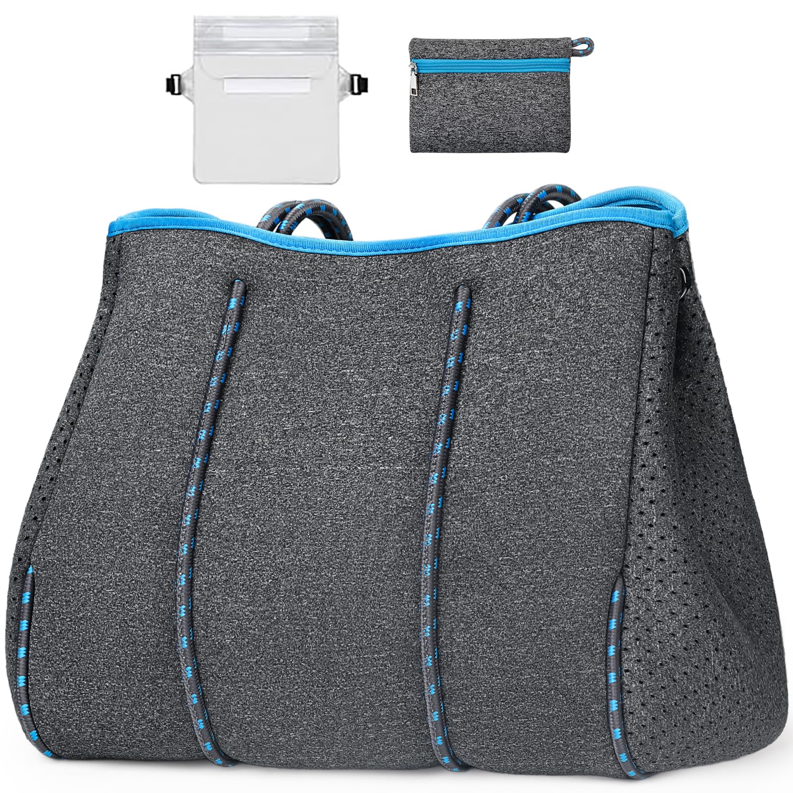 IBFUN Neoprene Bag, Large Multipurpose Beach Bag Neoprene Tote Bag with Inner Pocket for Women/Pool