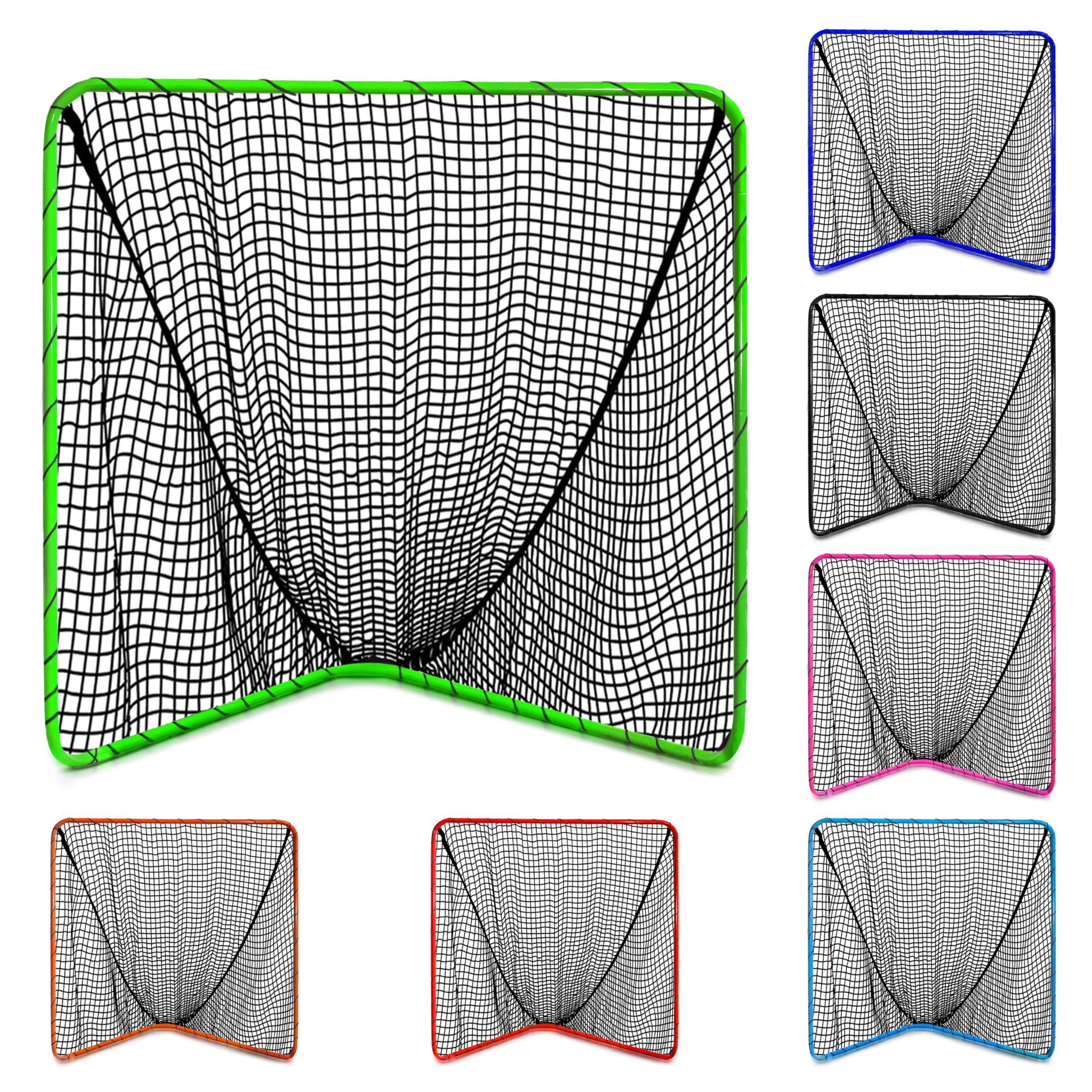Velocity Green Backyard Lacrosse Goal with 4mm Black Net - Steel Frame Perfect for Youth and Adult Training