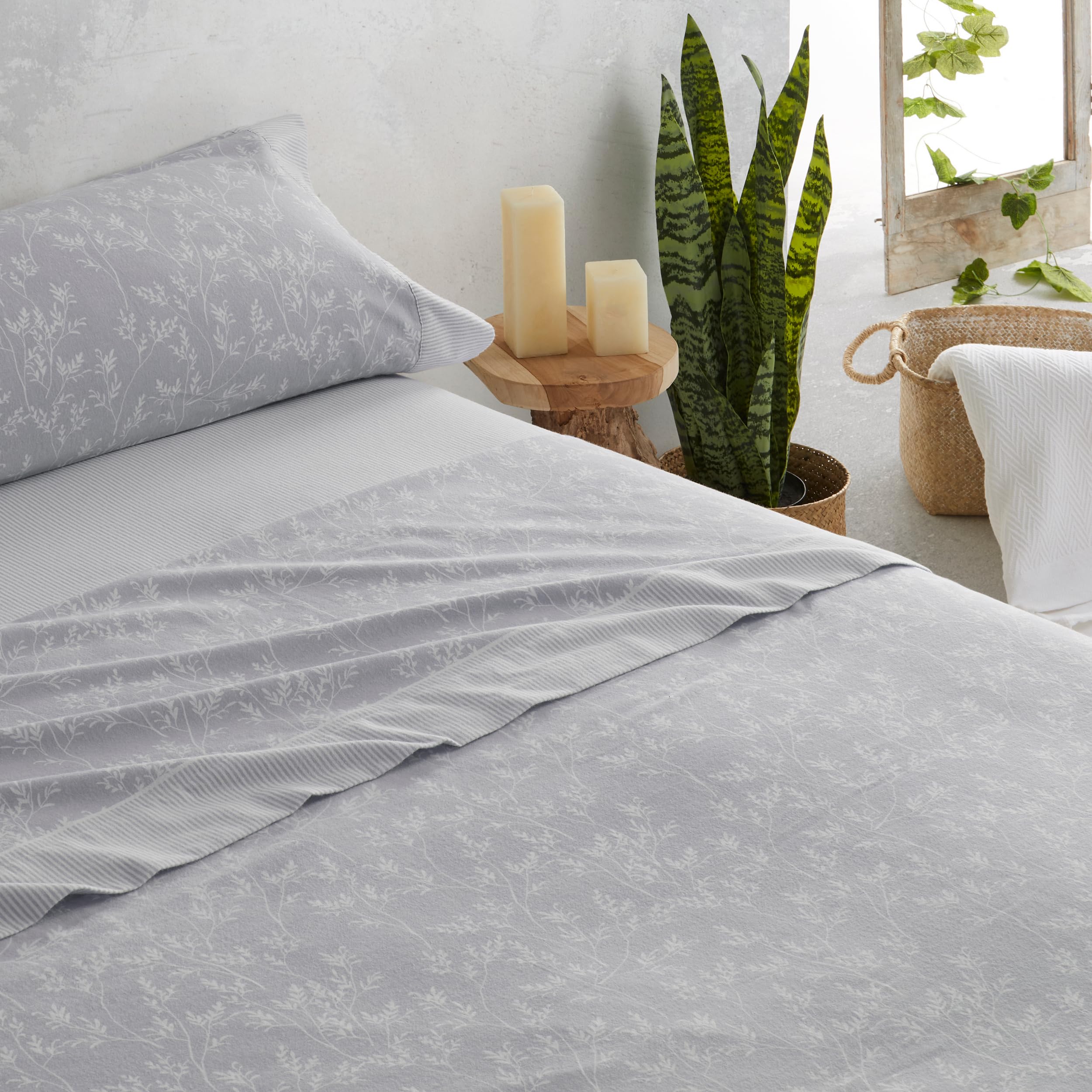 Juego de sábanas franela Zahara color azul. Cama de 105 cm. 3 piezas