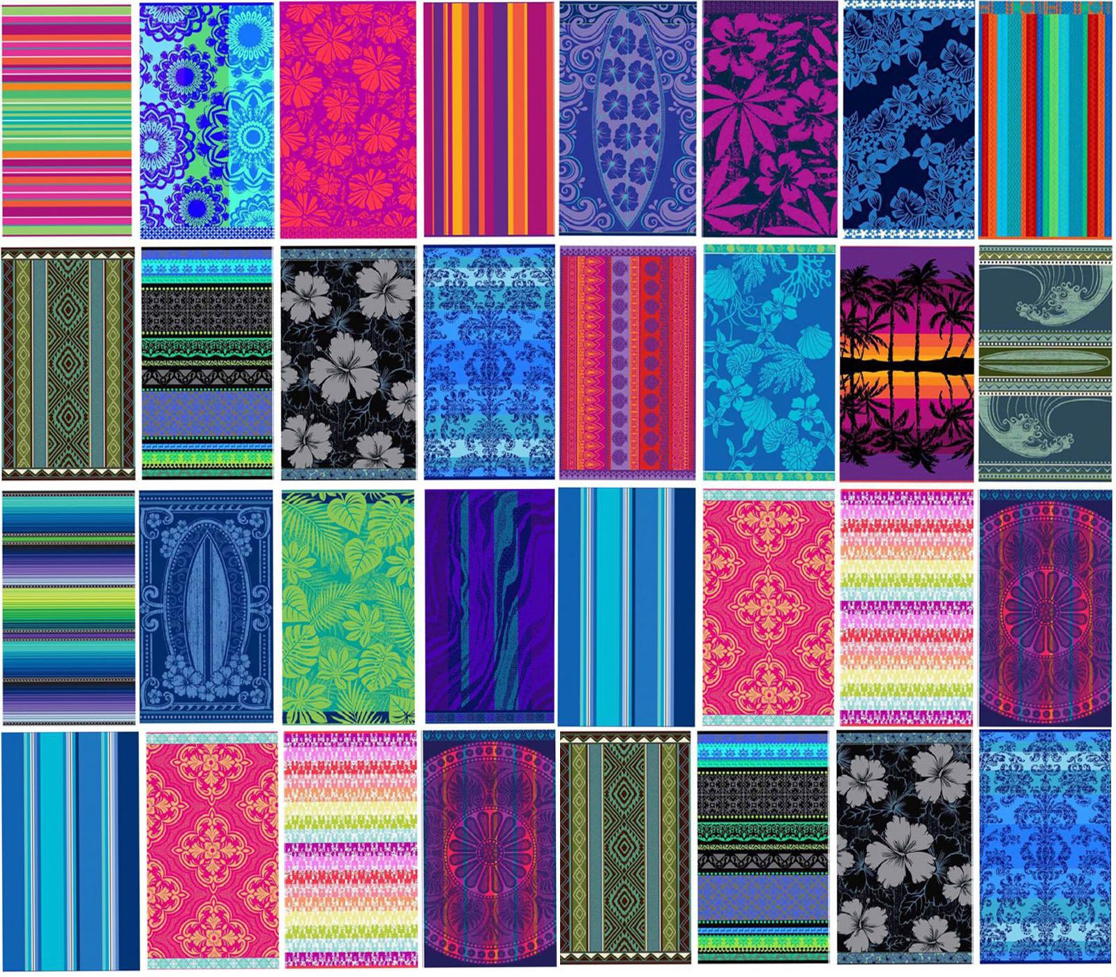 MyShoeStoreExtra Large Jumbo 100% Egyptian Cotton Velour Towel Beach Swim Summer Swimming Surfing Camping Sports Surf Towels Jacquard Holiday Gym Lightweight Bath Sheets XL Size(4 x Towels)