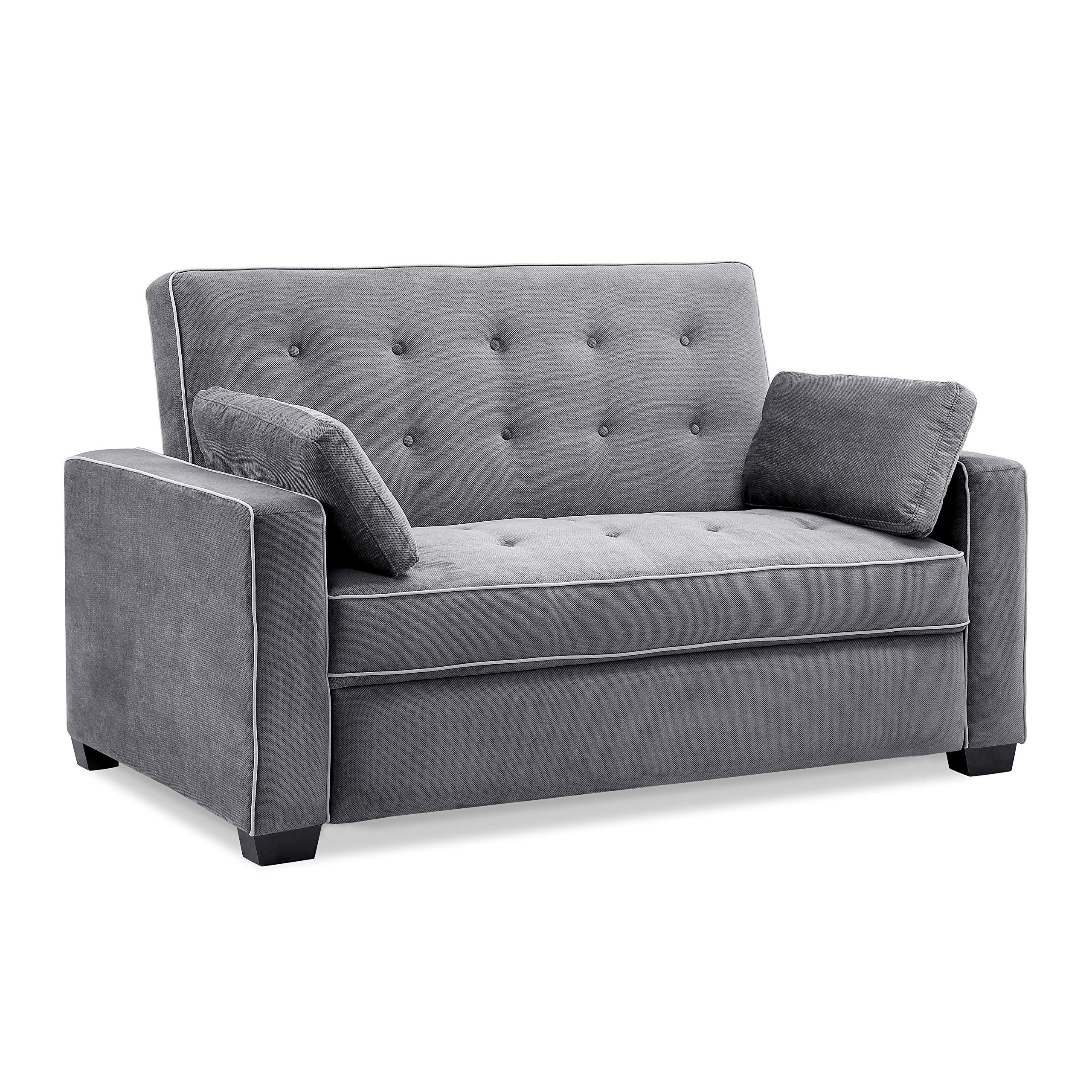 (incomplete missing hardware)Serta Ainsley Full Size Convertible Loveseat, 60 x 78 x 19.7 in, Charcoal