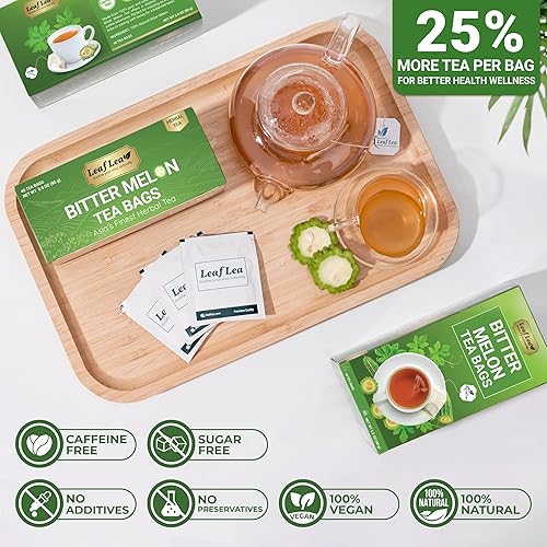 Miniatura 5 de LeafLea - Té herbal de frutas de melón amargo seco (Momordica Charantia, Gohyah), favorece el bienestar y la digestión, sin cafeína ni azúcar,