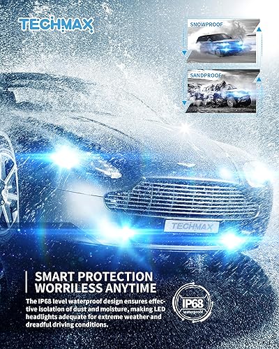 Miniatura 6 de TECHMAX Combo de bombillas H11H9H8 9005HB3, 46000 lúmenes, 800% más brillantes, 220 W, 6500 K, xenón blanco con ventilador de refrigeración,