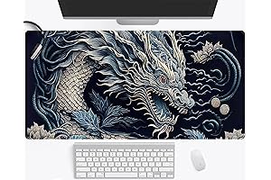 Oriental Dragon Desk Pad: Mystical Haven for Your Desktop Realm