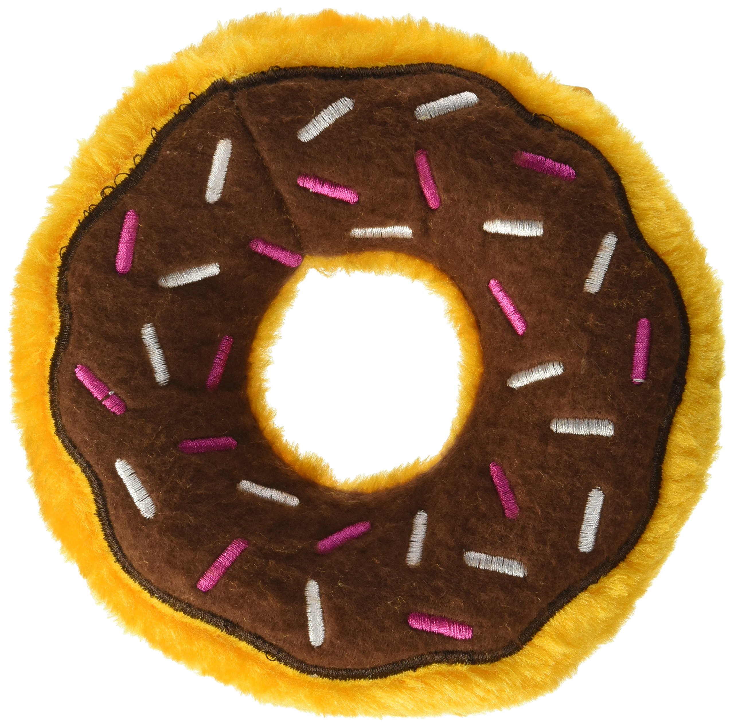 ZippyPaws - Original Donutz No Stuffing Squeaky Plush Dog Toy - Chocolate