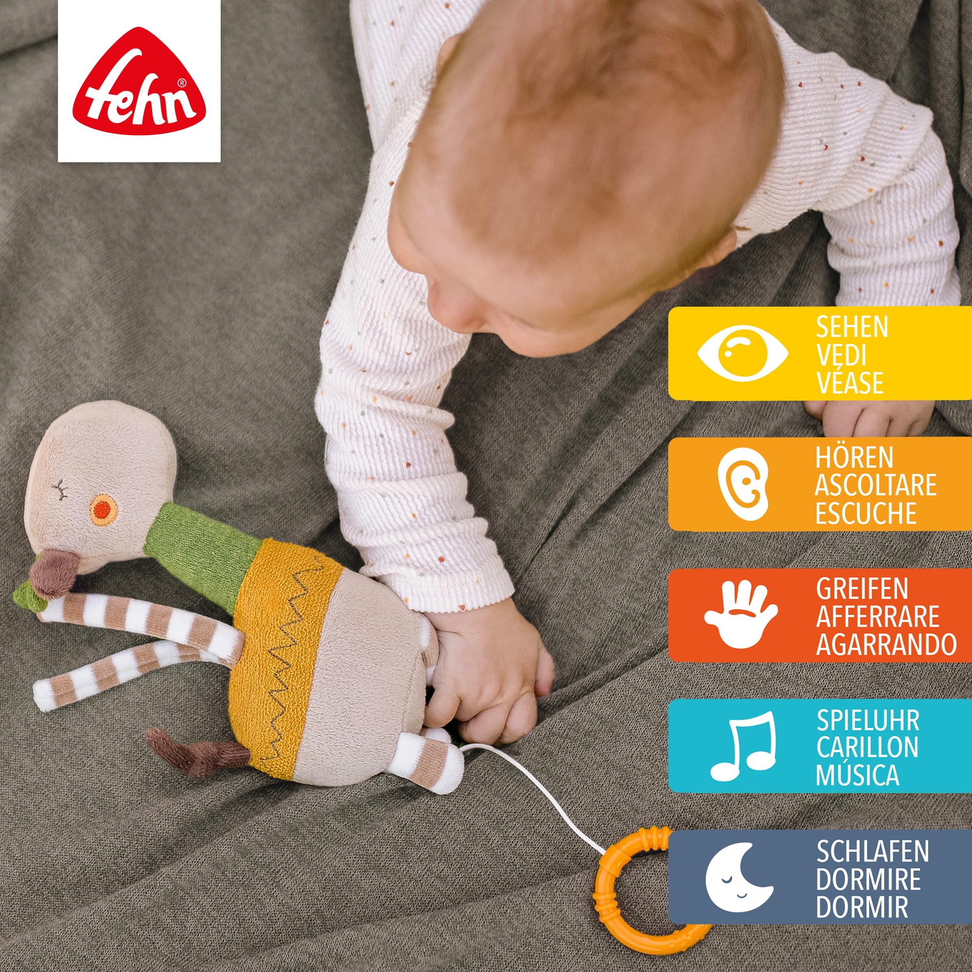 Fehn carillon giraffa - peluche e aiuto per addormentarsi: Carillon a carica con dolce melodia Dormi, bambino, dormi calma in ogni situazione -per neonati e bambini da 0 mesi