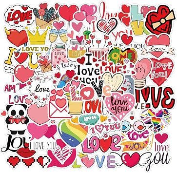 50Pcs Love Stickers, Waterproof Vinyl Decals for Girls and Women