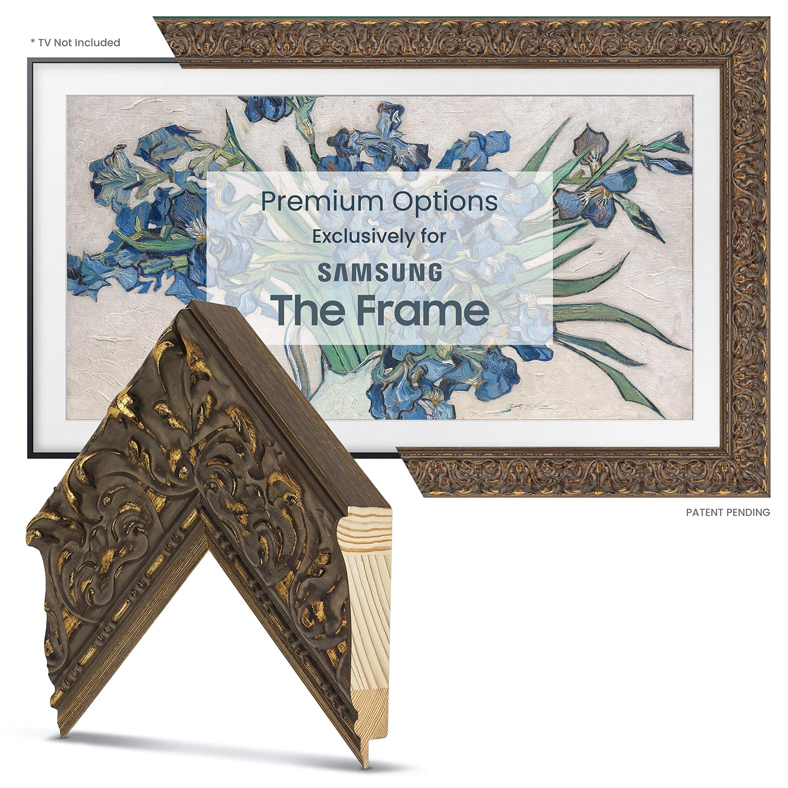 Deco TV Frames - Tuscan Gold Smart Frame Compatible ONLY with Samsung The Frame TV (55", Fits 2017-2020 Frame TV)