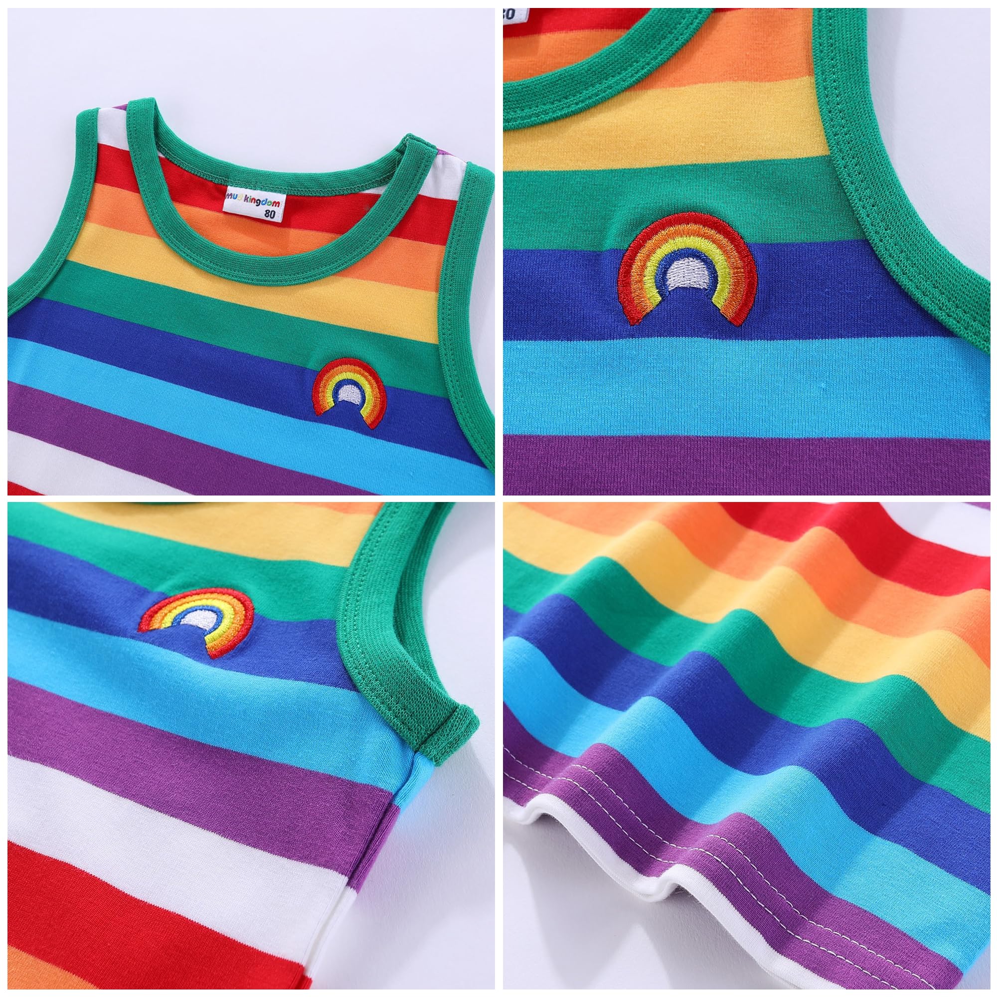 Mud Kingdom Niños Bebes Camisetas Raya del Arco Iris