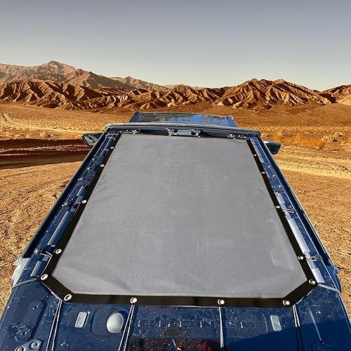 Miniatura 4 de BESTAOO Parasol para Ford Bronco Accesorios 2021 2022 2023 2024 2025 4 Puertas, Parasol de Malla Completa Bimini para Parabrisas Delantero y Trasero