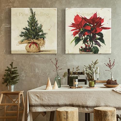 Miniatura 3 de Sullivans Darren Gygi Poinsettia - Lienzo, impresión giclée de calidad de museo, envuelto en galería, hecho a mano en Estados Unidos, 9 pulgadas de