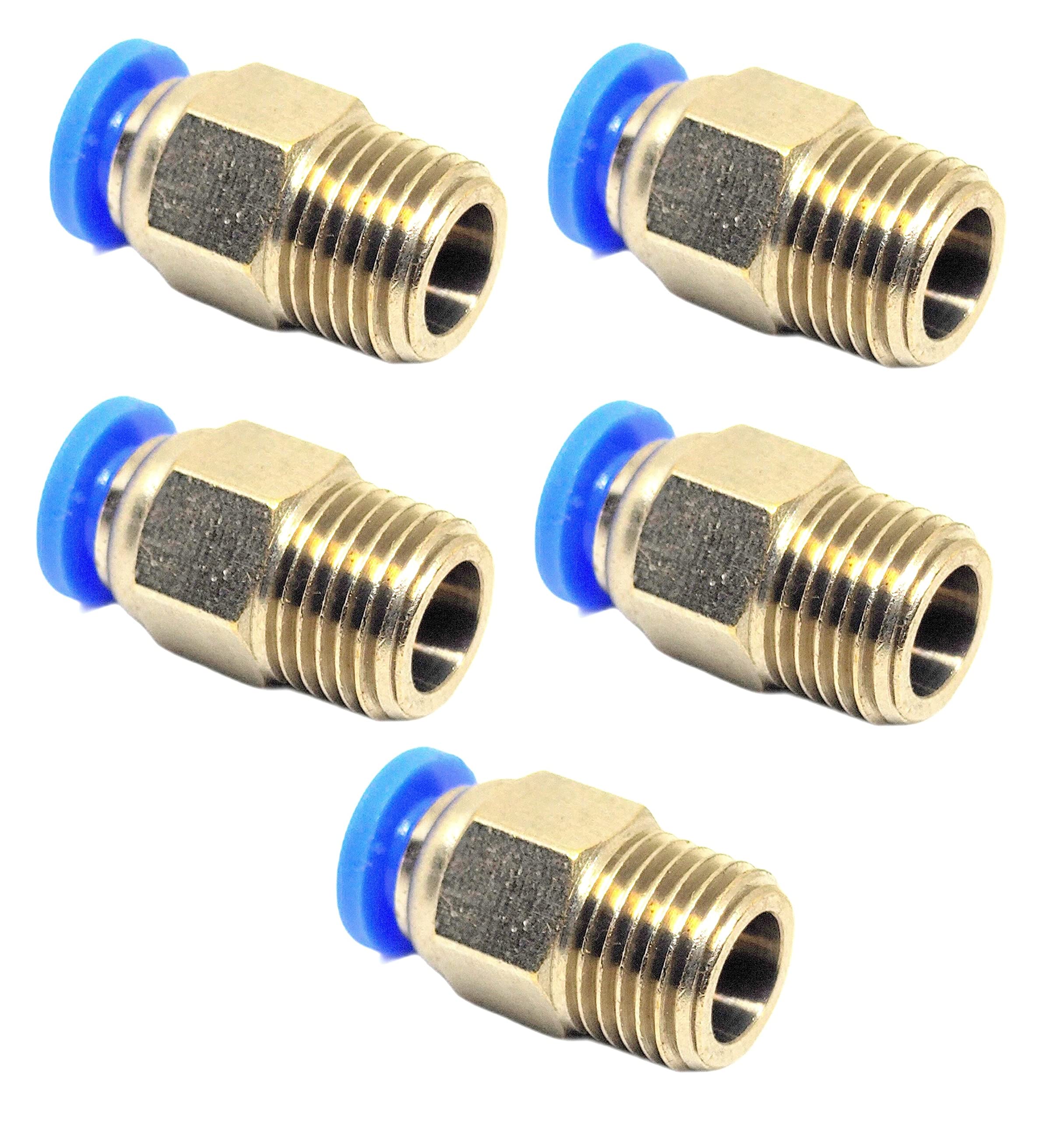 INVENTO 5Pcs PC4-M10 10mm Threaded Pneumatic Push Fitting Connector for 4mm OD Pipe Tube For 3D Printer Extruder Bowden Ender 3-image-46