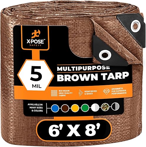 Miniatura 57 de Xpose Safety - Lona de polietileno ligera azul – Funda protectora multiusos, paño de goteo – duradero, impermeable, resistente a la intemperie