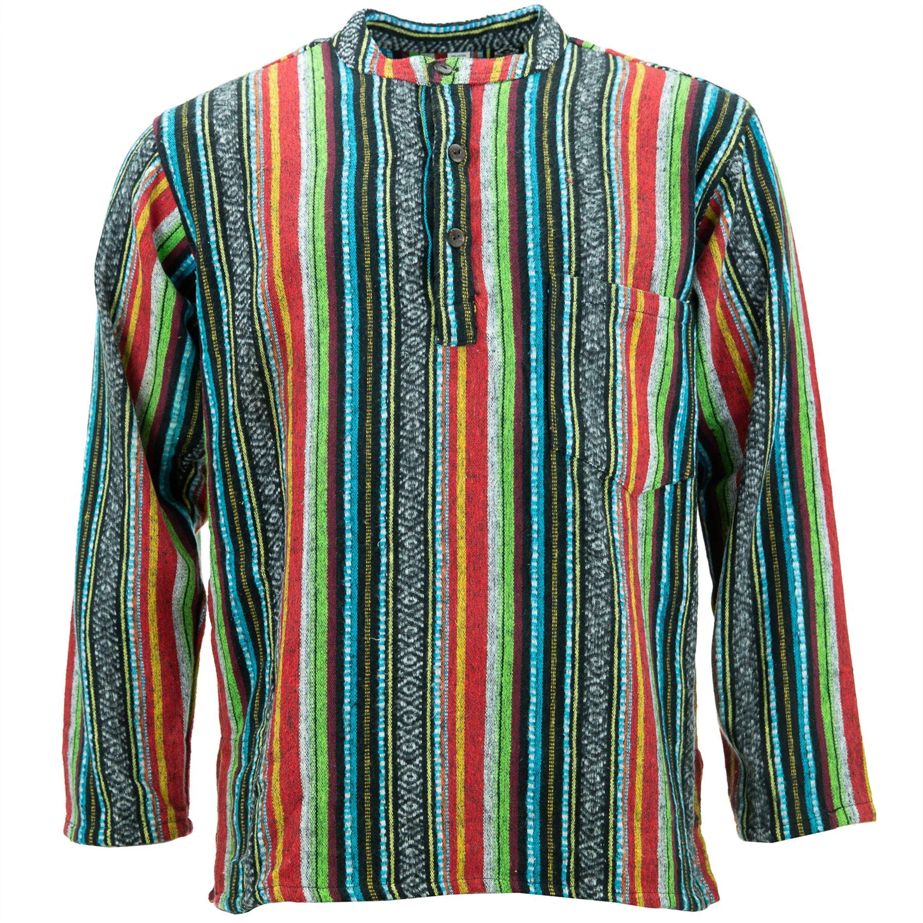 Loudelephant Mexican Diamond Brushed Cotton Grandad Shirt - (Xx-Large)