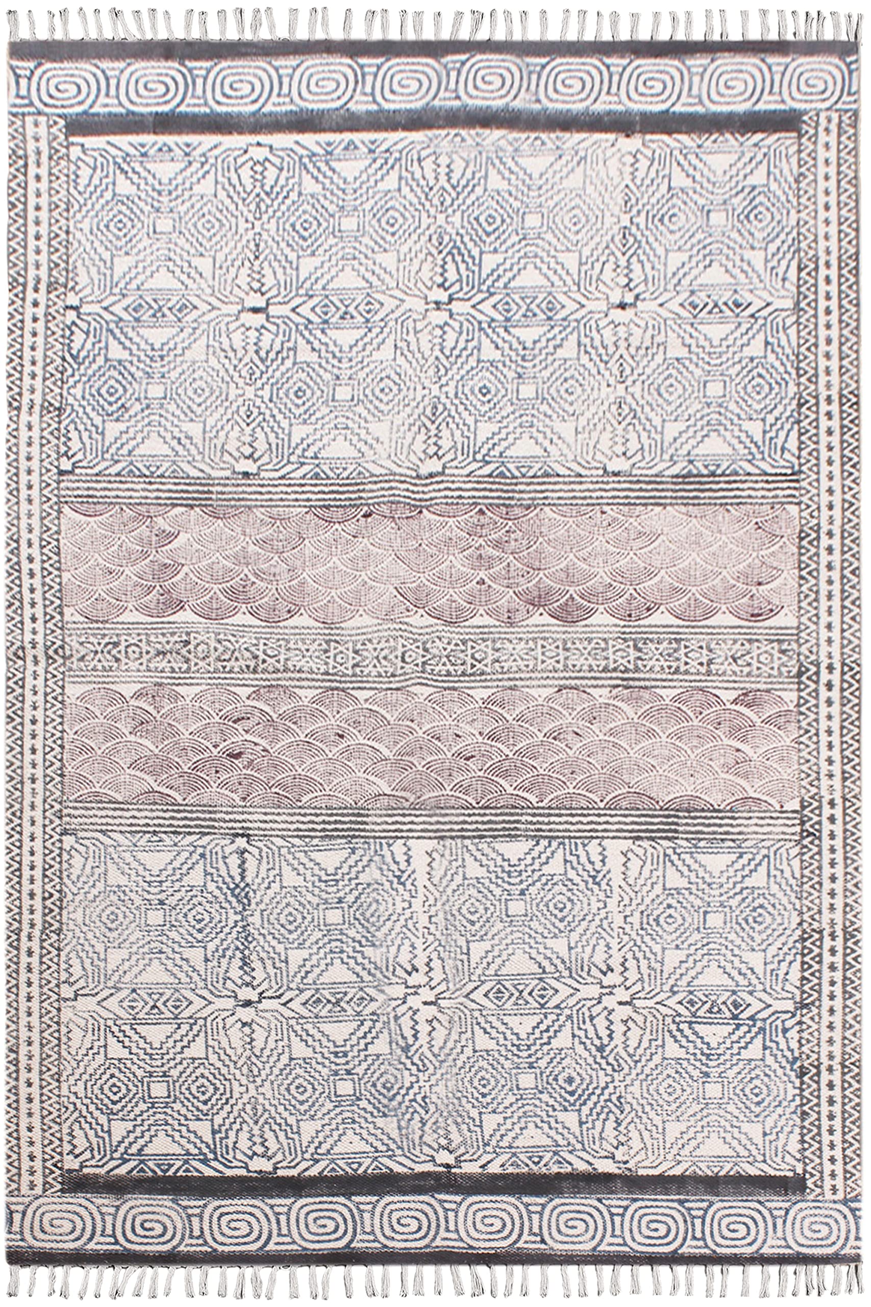 Tapis de couloir imprimé à la main en coton doux haut de gamme 210x300
