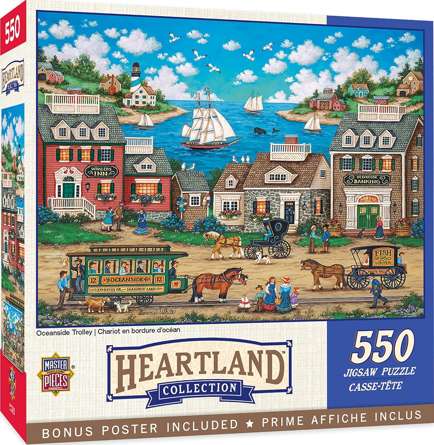 MasterPieces - 550 Piece Jigsaw Puzzle, Oceanside Trolley, Fun for Adults, Family, Kids, 18" x 24"