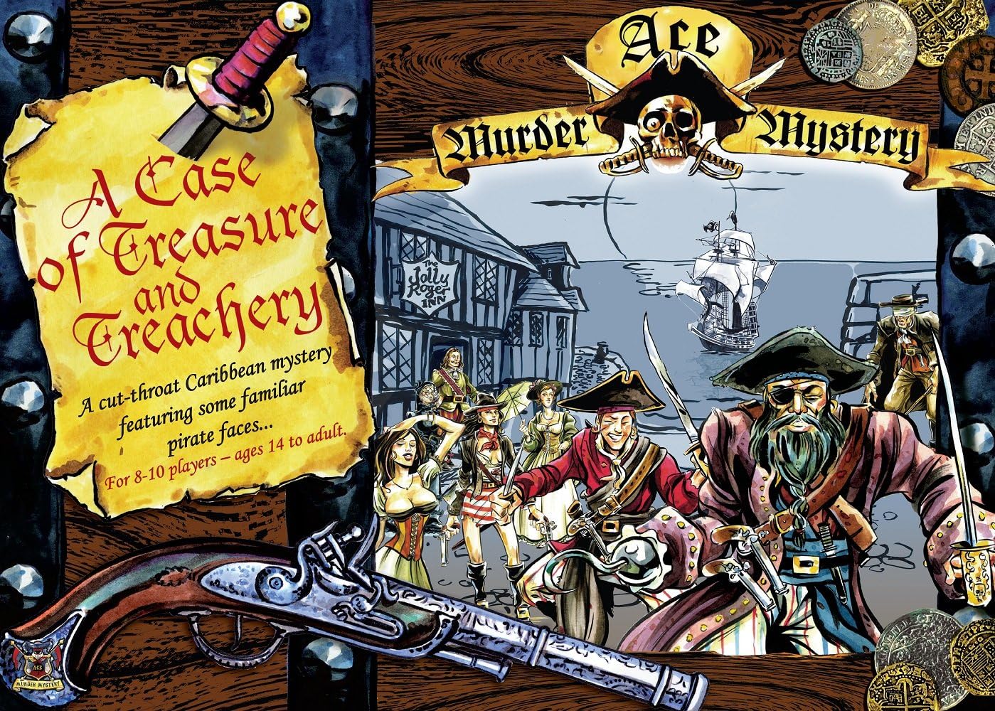 Pirate Murder Mystery Game: A Case of Treasure and Treachery (A5 Box)