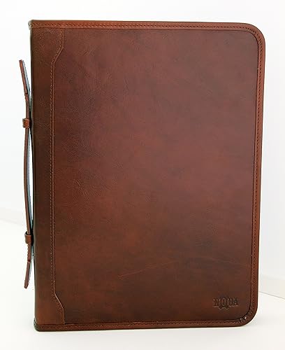 Miniatura 4 de Portafolio de cuero, planificador de cuaderno, estuche ejecutivo A4, soporte para bloc de notas de negocios, carpeta profesional de cuero con asa