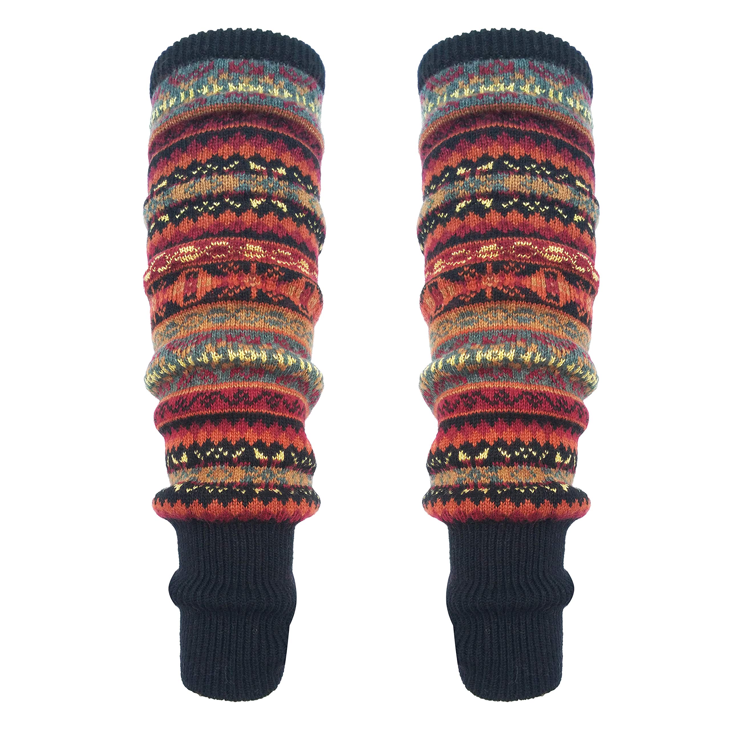 HUAMULAN Women Long Leg Warmers Winter Bohemian Cover Boot Cuffs Knit Crochet Over Knee Christmas Boho