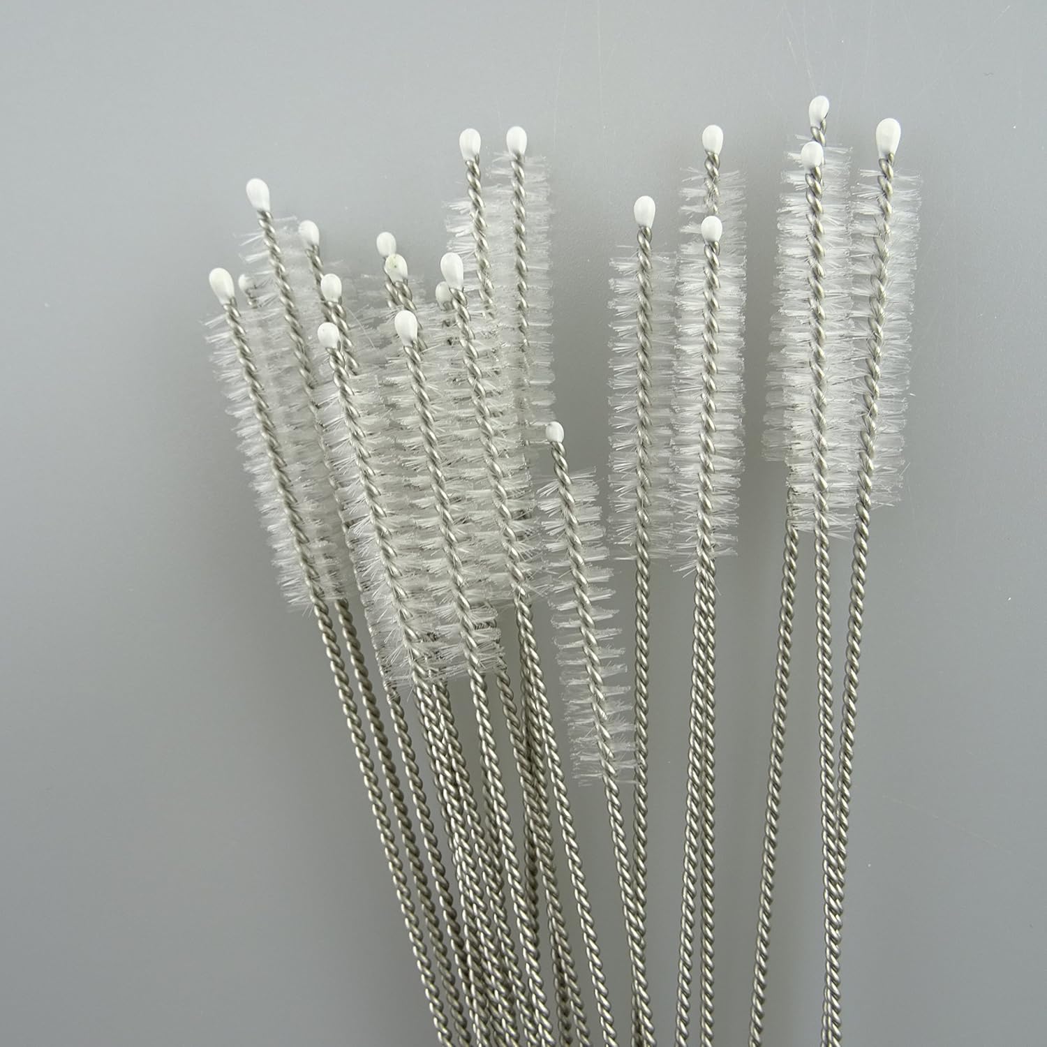 Honbay Straw Cleaner Brushes, nylon bristles stainless steel handle, Nylon Skinny Pipe Tube Cleaner - 20 Piece Value Pack - 7 mm bristles x 175mm long - Image 3