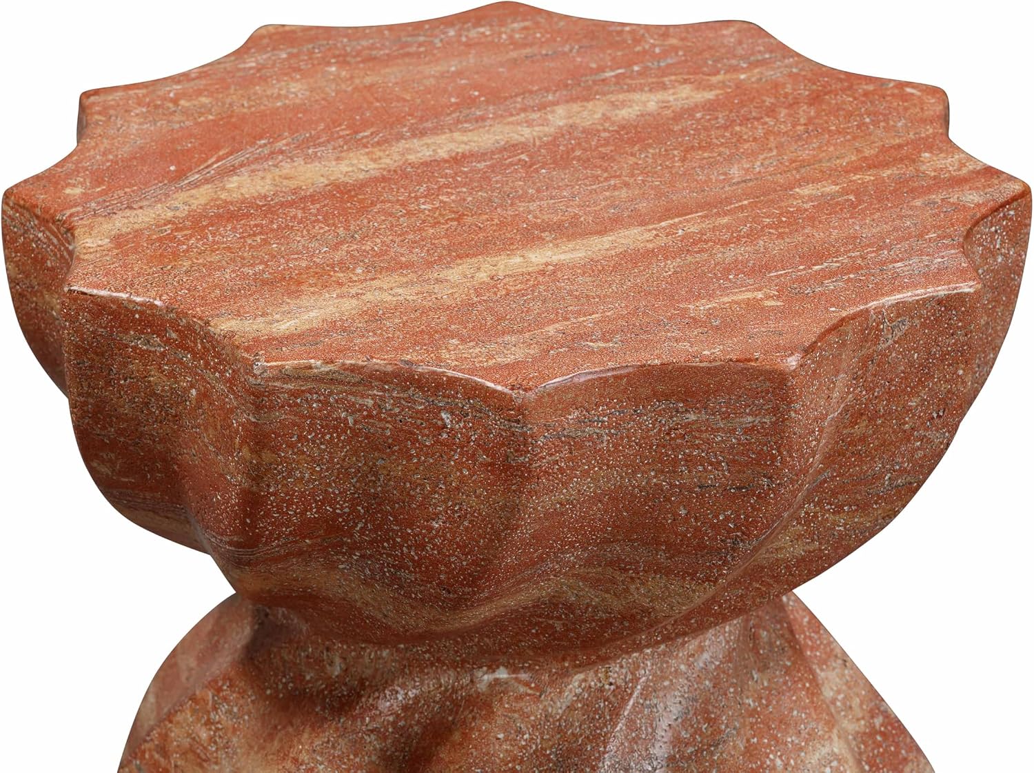 Tov Furniture Turin Red Faux Sandstone Indoor/Outdoor Concrete Stool