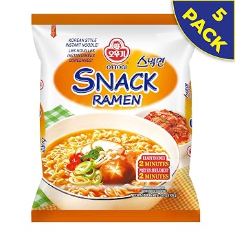 OTTOGI Snack Ramen, KOREAN STYLE INSTANT NOODLE, Traditional Korean Instant Ramen, with Thin Noodle and Mild Flavor(108g) - 5 Pack...