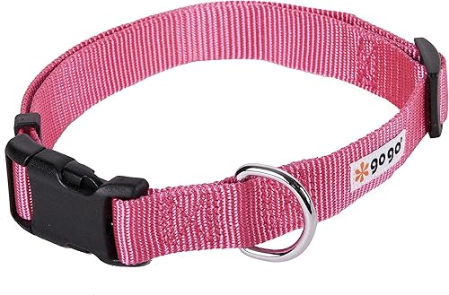 Miniatura 2 de GoGo Pet Products Comfy - Collar ajustable de nailon para mascotas de 5/8 pulgadas, pequeño, color rosa