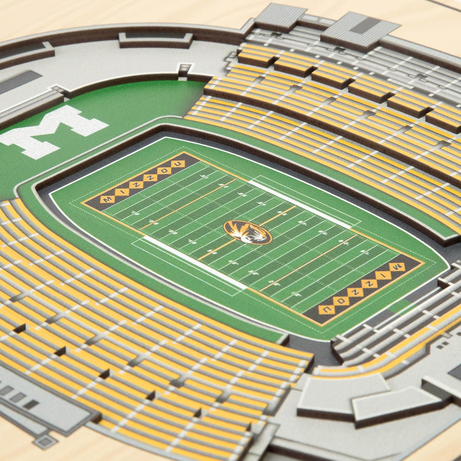 YouTheFan NCAA Missouri Tigers 5-Layer StadiumView 3D Wall Art - Faurot Field at Memorial Stadium