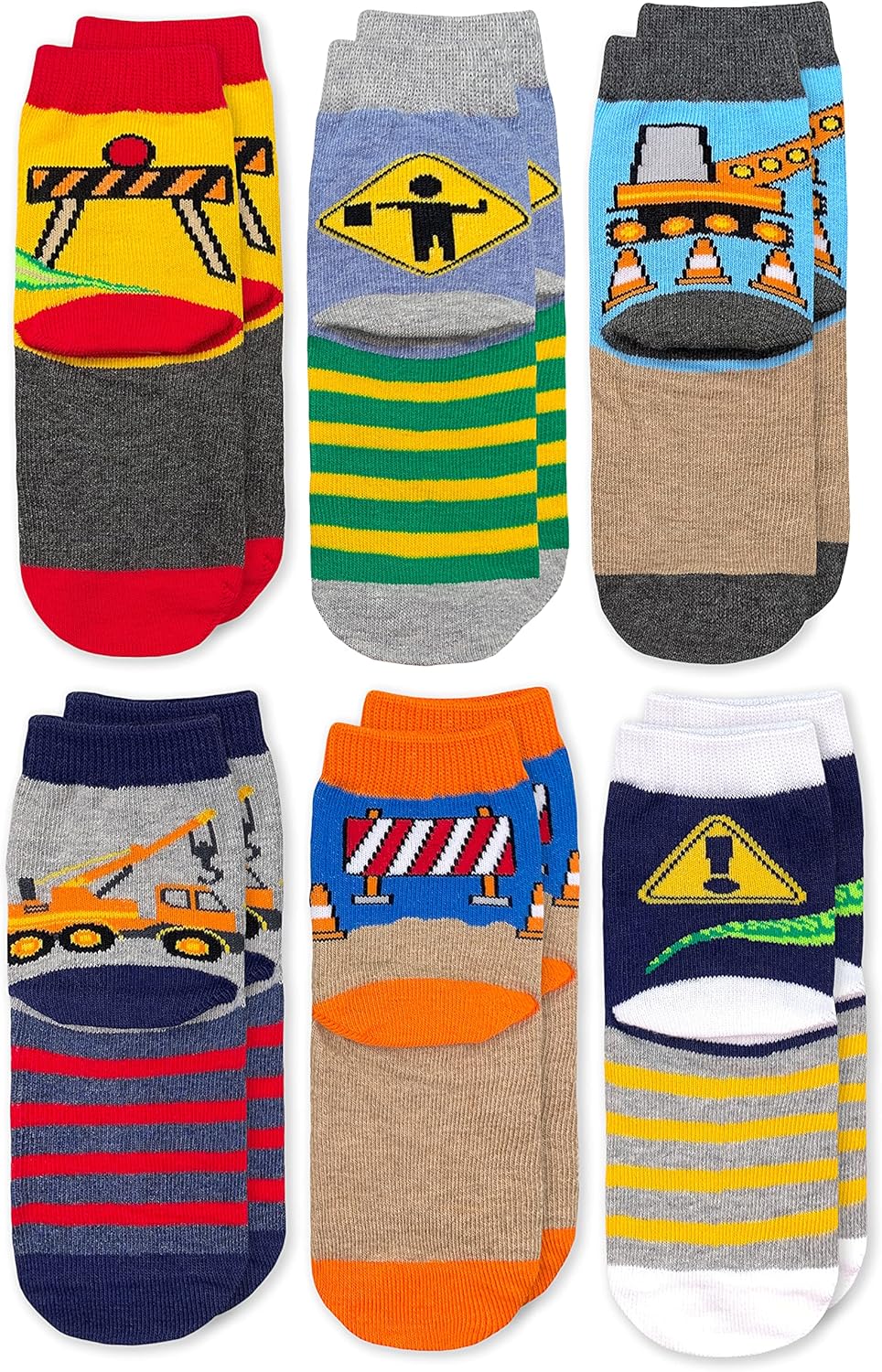 Jefferies Socks boys Dinosaur Construction Crew Socks 6 Pack - Image 3