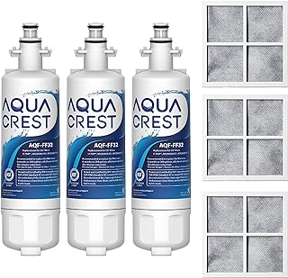 AQUA CREST 469690 ADQ36006101 Refrigerator Water Filter and Air Filter, Replacement for LG® LT700P® & LT120F®, Kenmore® 9690, 46-9690, 3 Combo