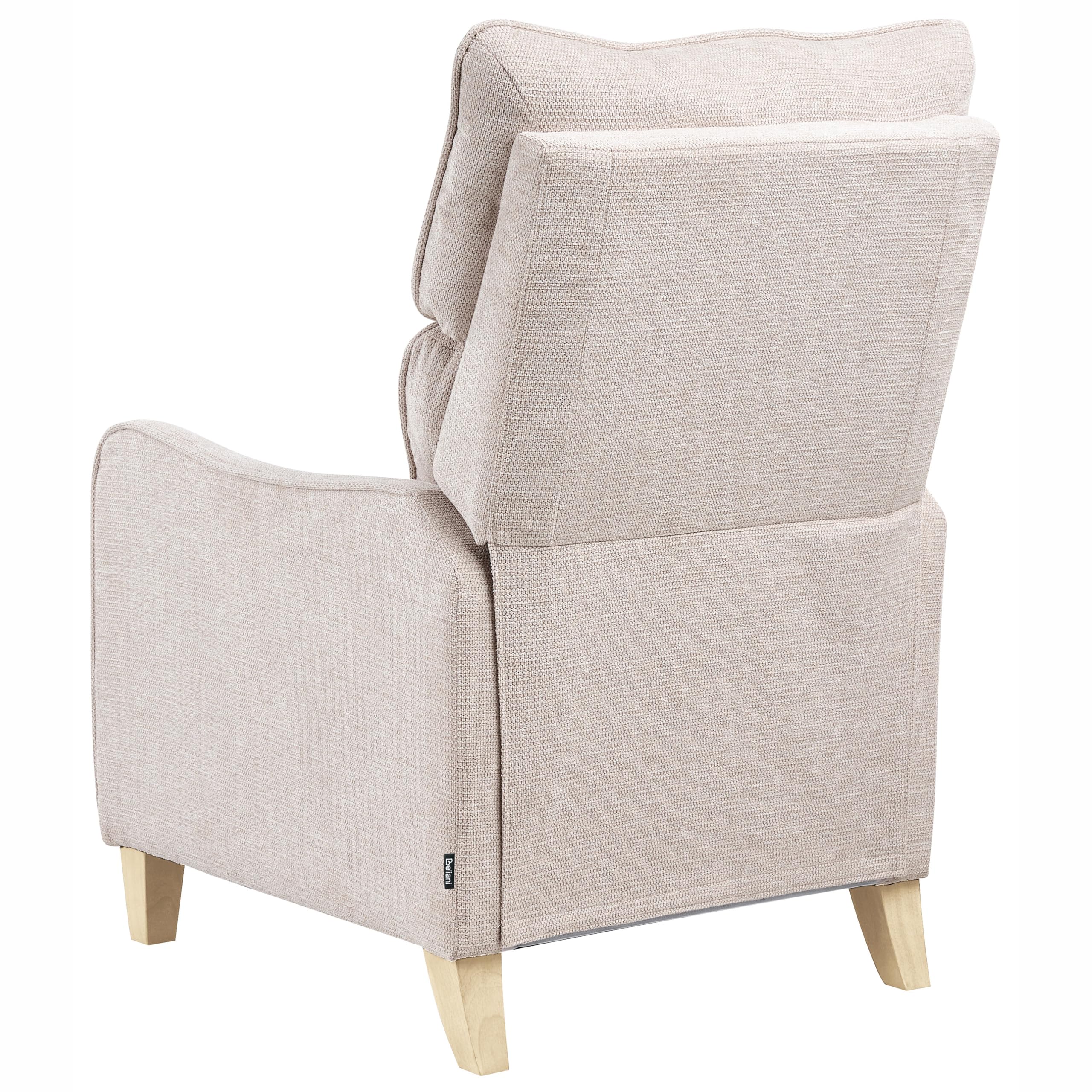 Beliani Fauteuil Inclinable en Tissu Beige Repose-Pieds et Dossier Réglable Rétro Royston