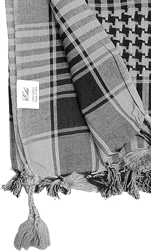 Miniatura 4 de ELU Bufanda Shemagh para hombre - Mujer100% algodón militar Shemagh Keffiyeh Bufanda Arafat Tactical Desert Rave Bandana para la cabeza