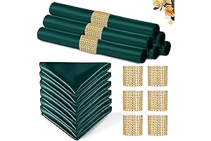 Emerald Green Napkins: Vibrant Satin Set for Special Occasions