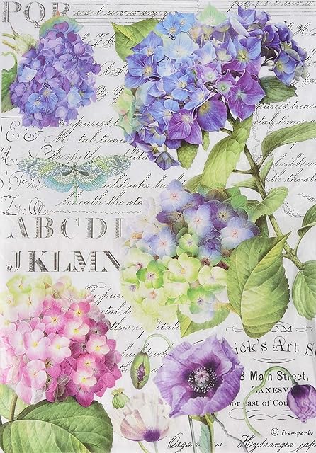 Stamperia International KFT A4 Decoupage Rice Paper Packed Hydrangea and Dragonfly, Multicoloured, 29.7 x 21