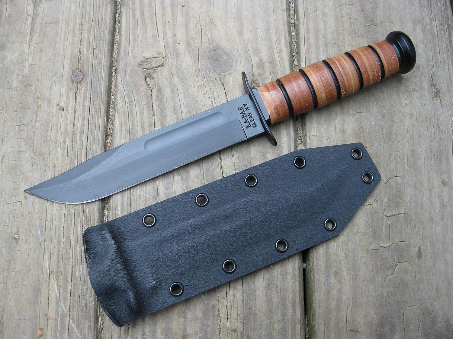 Valhalla Custom Kydex Sheath Ka-bar 1217 Fighting Knife BLACK Two Piece