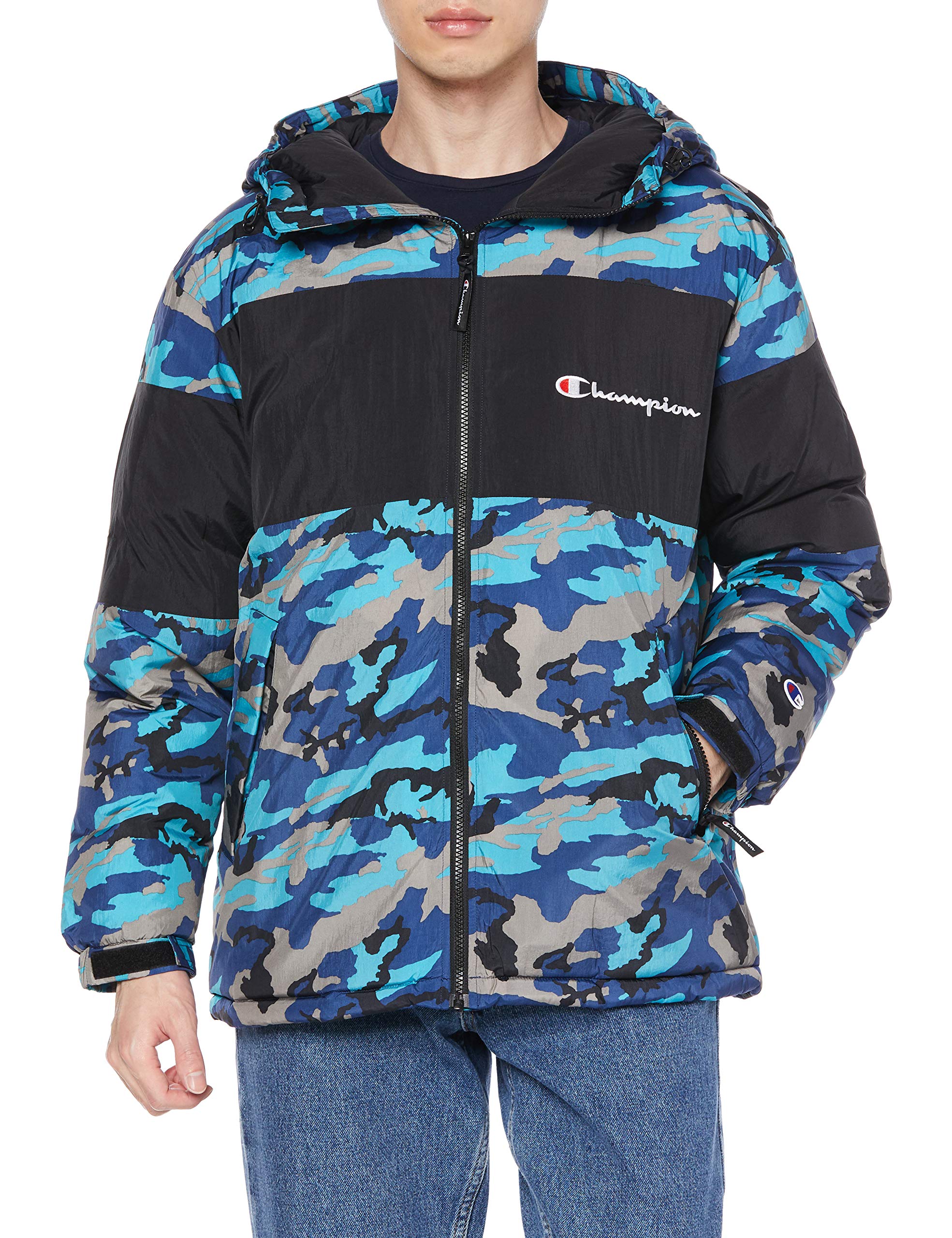 Amazon | [チャンピオン] ダウンジャケット アウター 撥水 保温 裾  