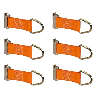 2 x 6 Rope Ring Tie Down Strap, 6 Pack Connects to X-Track and E-Track Systems 2,000lb Break Strength, 667lb Safe Work Load
