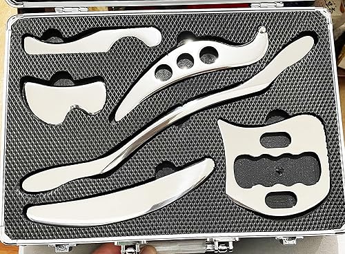 IASTM Tool Gua Sha - Juego de 6 raspadores musculares de acero inoxidable para terapia de tejidos blandos y reducir brazos, piernas, espalda,