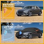 Waterproof All-Weather Universal Car Cover with Right Side Zipper, 210D-PU Black Blue Fits for Sedan 177" to 185" Length