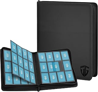 TCGUARD 12 Pockets Trading Card Zipper Binder for 720 Cards| Secure Side Loading Pockets | Trading Card Album Folder | Compatible with YuGiOh, MTG,Sports Cards (Black)